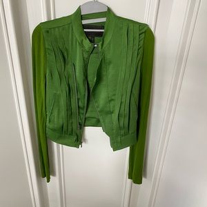 BCBG Maxazria Green Sweater Jacket - Size XXS